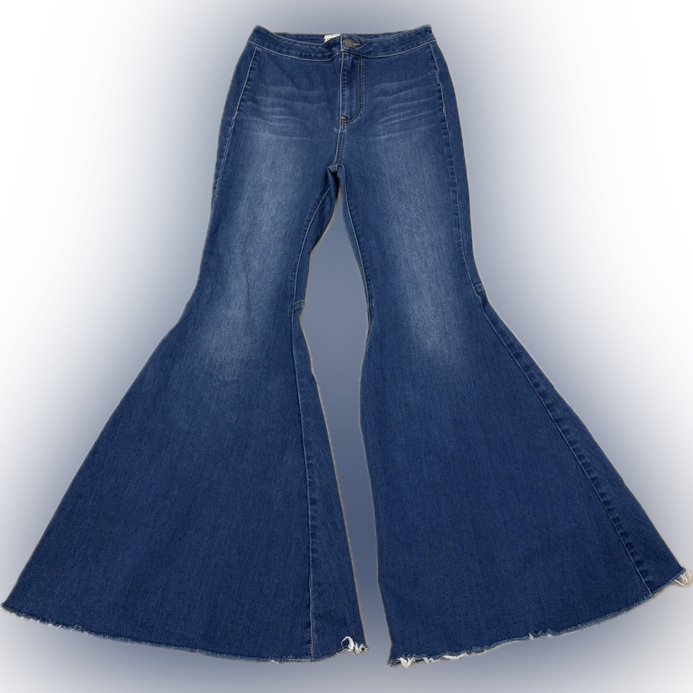 Free People Extreme Flare Bell Bottom Jeans W28 Boho Wide Leg